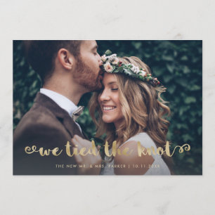 Invitation Or Élégant   Annonce de Fuite de Mariage en Photo