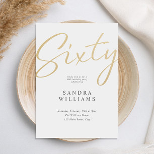 Invitation Or élégant moderne 60e anniversaire