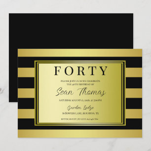 Invitation Or encadré 40e anniversaire
