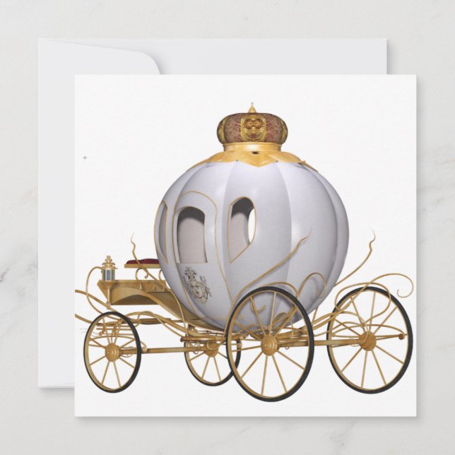 Invitation Or et blanc de princesse de conte de fées de (Dos)