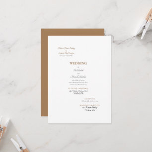 Invitation Or et blanc officiels Mariage des deux parents