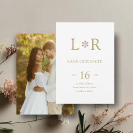 Invitation Or Faux | Moderne et élégant Enregistrer la date