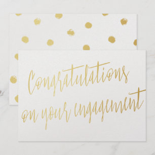 Invitation Or "Félicitations à votre fiançailles"