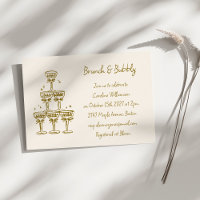 Or Fête Bulles Matinée Champagne Calligraphiée