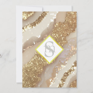 Invitation *~ Or ivoire AR66 QR + Mariage d'âge RSVP
