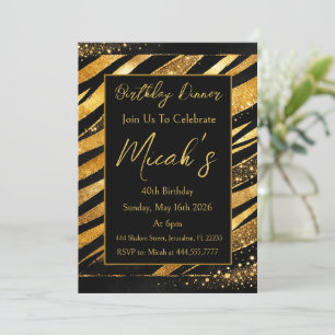 Invitation Or Noir Impression Animal Rayures Points Luxe Mode