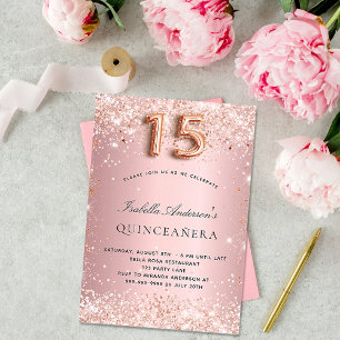 Invitation Or rose quinceanera