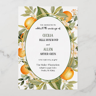 Invitation Orang Blossom Foil