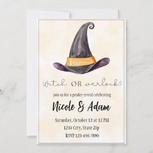 Invitation Orange Aquarelle Halloween Sexe Révéler