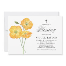Orange Aquarelle Poppies Floral Baby Blessing