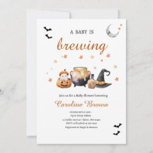 Invitation Orange Baby est en train de brasser de mignons Bab