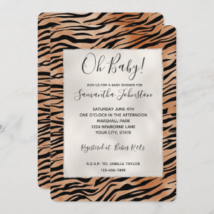 Invitation Orange Black Tiger