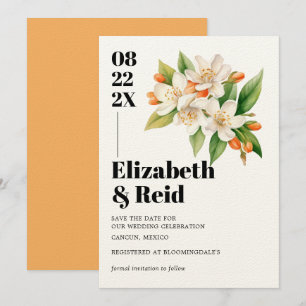 Invitation Orange Blossom & Jasmine Blooms Enregistrer la dat