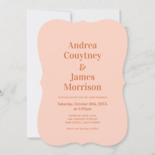 Invitation Orange Boho Disco Mariage