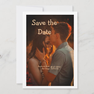 Invitation orange boho enregistrer la date QR ajouter le nom 