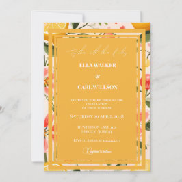 Invitation Orange Bright & Bold Summer Love Spring Wedding