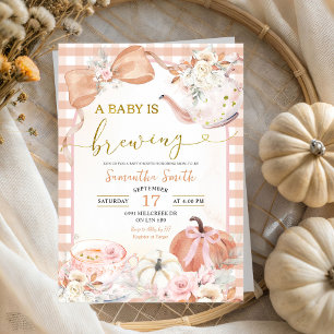 Invitation Orange Citrouille Baby brasse du thé Baby shower