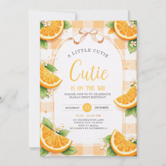 Invitation Orange Citrus First Birthday Party Invite