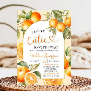 Invitation Orange Citrus Thème Baby shower Fruit été