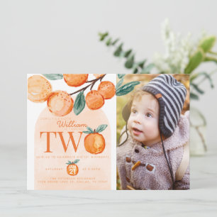 Invitation Orange Cutie deux ans de fête Photo