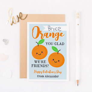 Invitation Orange Cuties Classroom Valentine's Day Card