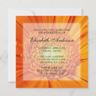 Invitation Orange Daisy 80e anniversaire