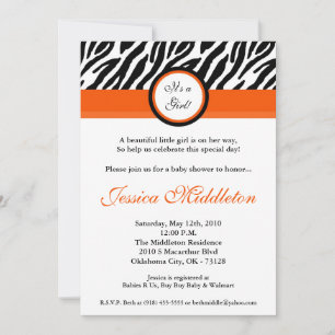 invitation orange de baby shower d'impression du