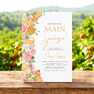Invitation Orange de la Fête des mariées principale en agrume