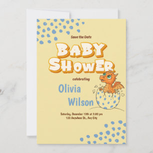 Invitation Orange Dragon Enregistrez la date
