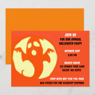 Invitation Orange Éffrayant Halloween Ghomajorité