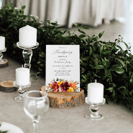 Invitation Orange et Jaune Chute d'Or Floral Friendsgiving