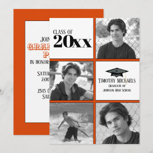 Invitation orange et noire, Matte 7" x 5"