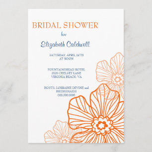 Invitation Orange florale de l'invitation de Fête de la