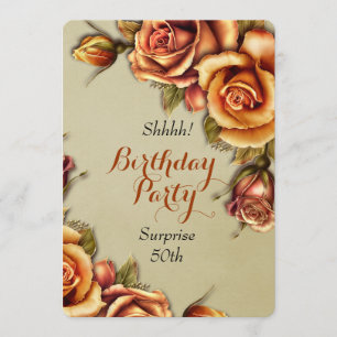 Invitation Orange Glow Rose fête d'anniversaire