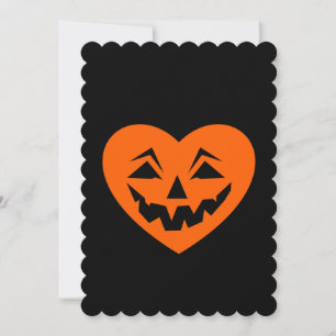Invitation orange halloween coeur gothique valentine déplaisa