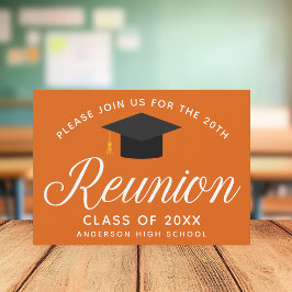 Invitation Orange High School Reunion Custom Party
