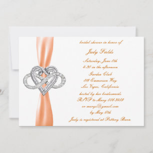 Invitation Orange Infinity Coeur nuptiale de douche Invitatio