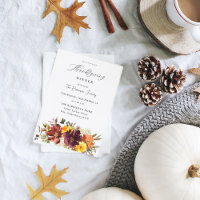 Orange & Jaune Gold Fall Florale Thanksgiving