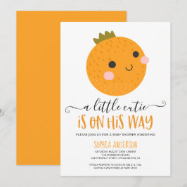 Invitation Orange Little Cutie Citrus Moderne Baby shower Gar