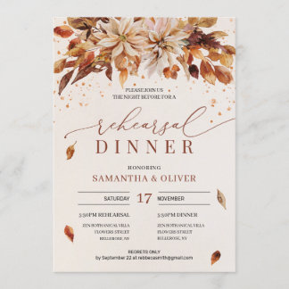 Invitation Orange Marigold Fleurs d'automne Répétition Boho