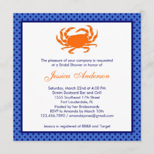 Invitation Orange/marine nautiques d'invitation de Fête de la