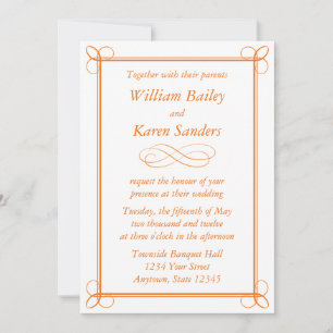 Invitation orange moyenne personnalisée - Concepti