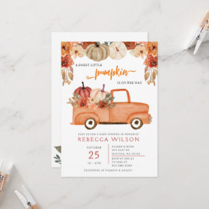 Invitation Orange Petit Citrouille Baby shower neutre pour le