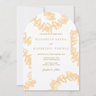 Invitation Orange Plumeria Wedding
