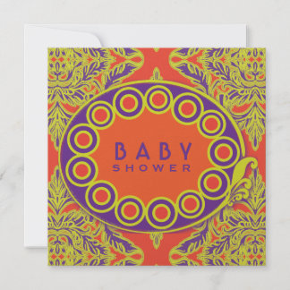 Invitation Orange, pourpre et chaux Dapatiques