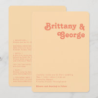 Orange Rétro Tout En Un Arêtes Arrondi Mariage