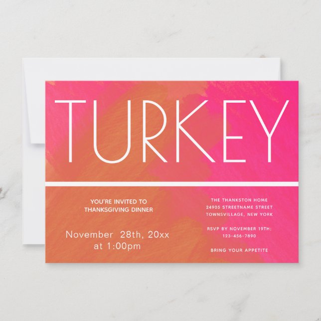 Invitation Orange rose Turquie Thankgiving (Devant)