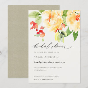 INVITATION ORANGE ROUGE ROSE EAU COULEUR FÊTE DES MARIÉES FLO