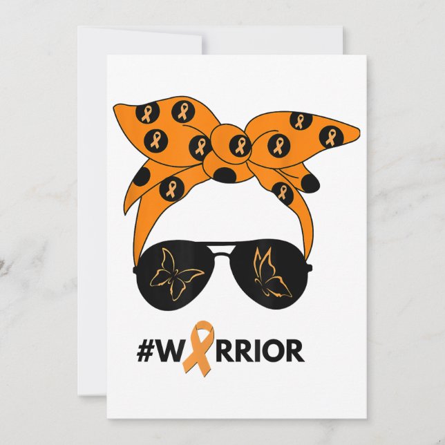 Invitation Orange Ruban Rein Cancer Guerrier Bandana Unbrea (Devant)