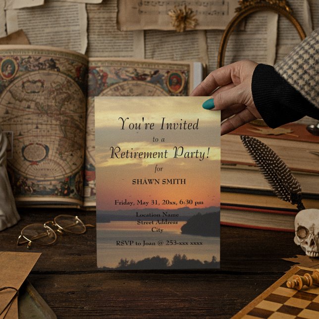 Invitation Orange Sunset Retirement Party (In Situ)